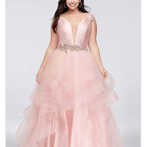 Pink plus prom dress